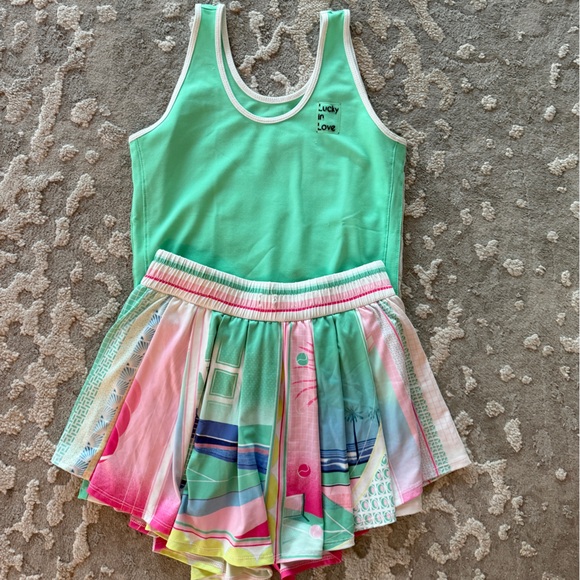 Lucky in Love Multicolor women tennis set top and skirt - Picture 4 of 4